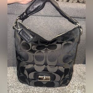 Coach Kristin Signature Sateen Hobo Black 14904